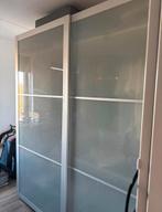 Ikea Pax Kast 236x66x100 met melkglas schuifdeuren, Gebruikt, 100 tot 150 cm, 200 cm of meer, Glas