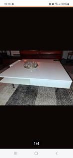 Witte Salontafel, Huis en Inrichting, Tafels | Salontafels, Gebruikt, 50 tot 100 cm, Vierkant, Modern