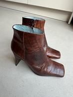 Audley Bruine Enkellaarsjes Maat 37 crocoleer, Ophalen of Verzenden, Gedragen, Bruin, Lage of Enkellaarzen