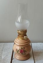 Oude olielamp met rozenmotief, Ophalen of Verzenden