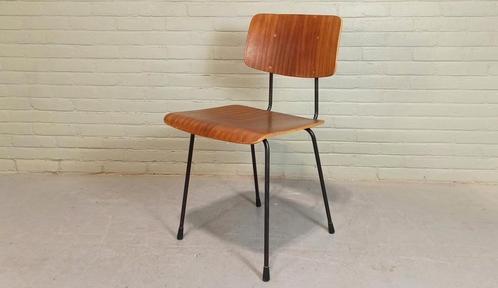 Vintage mid century Cordemeijer stoel, Gispen, Huis en Inrichting, Stoelen, Gebruikt, Eén, Hout, Metaal, Ophalen