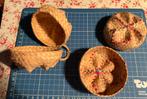 Rieten Mandjes/Doosjes Set, Gebruikt, Mand, Rond, Ophalen of Verzenden