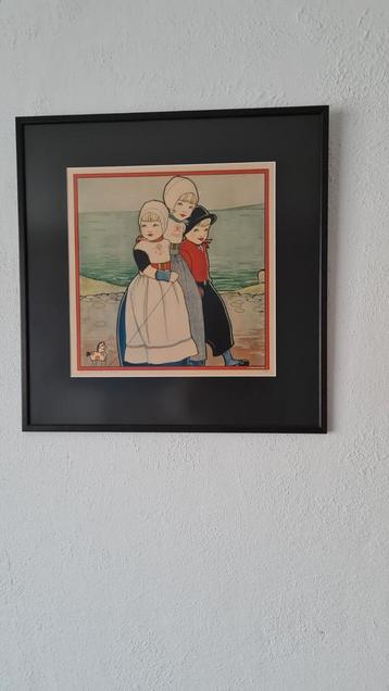 Ria Cramer - Kleurenprent Urker Kinderen 1932 beschikbaar voor biedingen