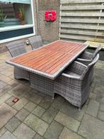 Tuintafel + stoelen t.e.a.b., Tuin en Terras, Tuintafels, Ophalen, Gebruikt, Rechthoekig