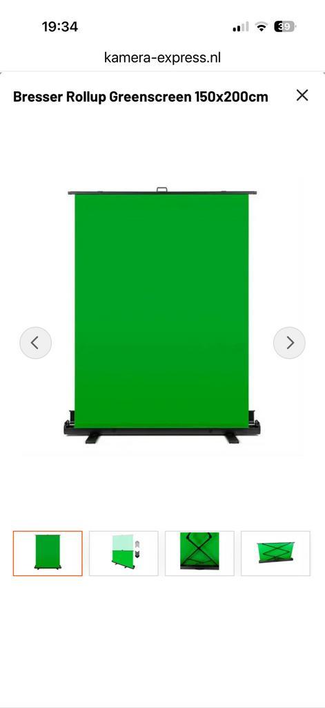 Nieuw in doos: Bresser Rollup Greenscreen 150x200cm, Audio, Tv en Foto, Fotografie | Fotostudio en Toebehoren, Nieuw, Achtergrond