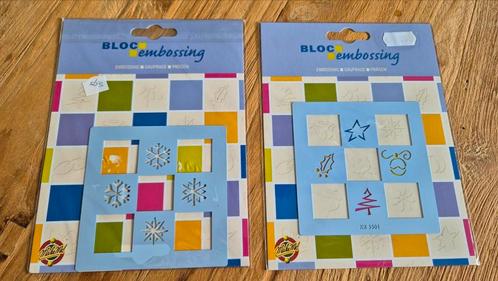 Embossing stencils BLOC 2st, Hobby en Vrije tijd, Kaarten | Zelf maken, Zo goed als nieuw, Pons of Mal, Overige thema's, Ophalen of Verzenden