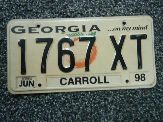 Kentekenplaat licenseplate Georgia Carroll USA, Verzamelen, Automerken, Motoren en Formule 1, Gebruikt, Auto's, Ophalen of Verzenden