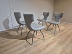 4x Leolux Callas-Eetkamerstoelen - Grijs - Leder-Nieuwstaat