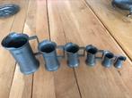 Tinnen maatbekers Peltrato 95 % 6 delig, Antiek en Kunst, Antiek | Tin, Ophalen of Verzenden