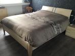 Mooie Tweepersoons Bed zonder nachtkastjes, Huis en Inrichting, Slaapkamer | Bedden, Ophalen, Gebruikt, Bruin, Tweepersoons