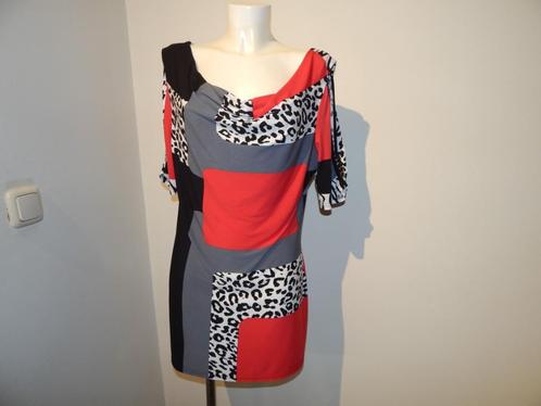 Joseph Ribkoff stretch tuniek abstract opening mouw D42, Kleding | Dames, Blouses en Tunieken, Zo goed als nieuw, Maat 42/44 (L)
