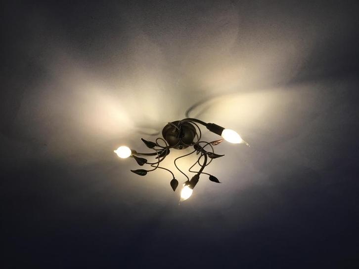 Sierlijke Plafondlamp 5 & 3 pits, Huis en Inrichting, Lampen | Plafondlampen, Zo goed als nieuw, Metaal, Ophalen of Verzenden