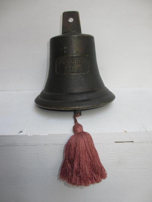 Antieke bronzen scheepsbel anno 1916 SK Goben gemerkt, Antiek en Kunst, Antiek | Koper en Brons, Ophalen of Verzenden