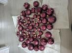 Aubergine kleurige kerstballen., Ophalen, Zo goed als nieuw