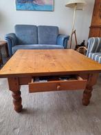Grenen Salontafel met lade, vierkant 90 cm, 46 cm hoog, Huis en Inrichting, Ophalen, Gebruikt, 50 tot 100 cm, Met lade