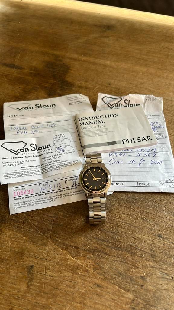 Pulsar heren horloge. PXH955, Sieraden, Tassen en Uiterlijk, Sporthorloges, Gebruikt, Android, Zwart, Ophalen of Verzenden