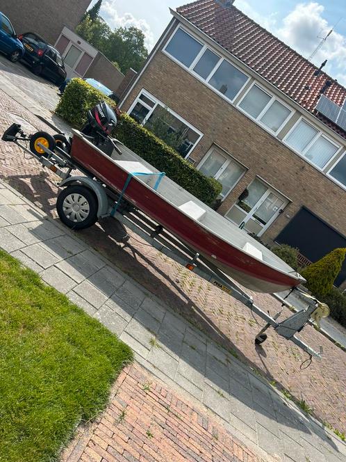 Fisher aluminium boot met pega trailer 25 pk mercury, Watersport en Boten, Vis- en Consoleboten, Zo goed als nieuw, 10 tot 30 pk