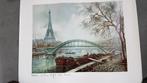 Kunst Print La Tour Eiffel Et La Seine 1971 Krisarts., Antiek en Kunst, Kunst | Overige Kunst, Ophalen of Verzenden