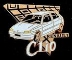 Renault Clio pin- wit emaille, Verzenden, Nieuw, Transport, Speldje of Pin