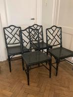 Set zwarte faux bamboe stoelen, Twee, Gebruikt, Ophalen of Verzenden, Zwart