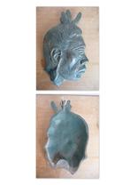 Vintage koperen plaquette Indiaan, Antiek en Kunst, Antiek | Koper en Brons, Ophalen of Verzenden