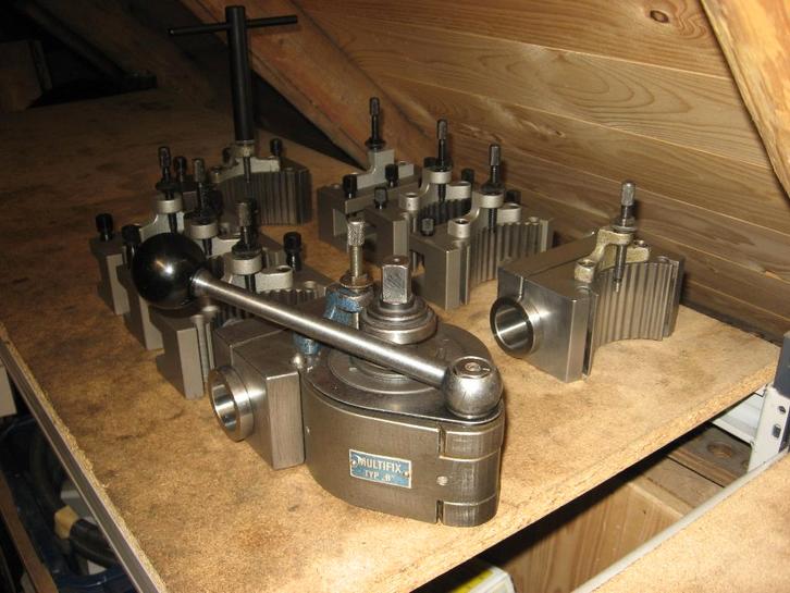 Moederblok type B + 8 beitelhouders   orginaal Multifixix, Doe-het-zelf en Verbouw, Draaibanken, Zo goed als nieuw, Onderdeel