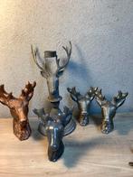 Hert kandelaar en herten kaarsen, Huis en Inrichting, Woonaccessoires | Kandelaars en Kaarsen, Ophalen of Verzenden, Gebruikt
