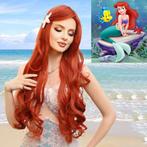 Luxe Kleine Zeemeermin Ariel pruik lang rood krullend haar, Verzenden, Nieuw, Pruik of Haarverlenging