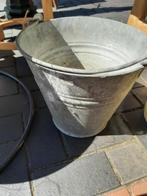 Vintage zinken emmer, Ophalen, Gebruikt, Zink, Met handgreep