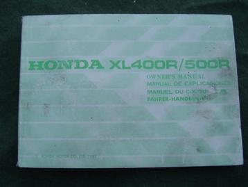 Honda XL400R XL500R 1982 motorcycle owner's manual XL 500 R beschikbaar voor biedingen