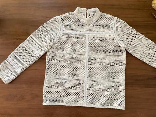 MNG: mooie "gehaakte"lange mouwen top maat 36, Kleding | Dames, Tops, Zo goed als nieuw, Maat 36 (S), Wit, Lange mouw, Verzenden