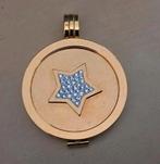Gouden openklapbare Medaillon met Ster 3,5cm, Sieraden, Tassen en Uiterlijk, Kettinghangers, Overige materialen, Overige voorstellingen