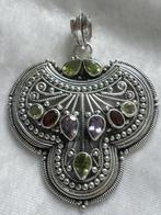 Prachtige Aparte Grote Sierlijke Hanger met Diverse edelste, Sieraden, Tassen en Uiterlijk, Antieke sieraden, Verzenden, Zilver