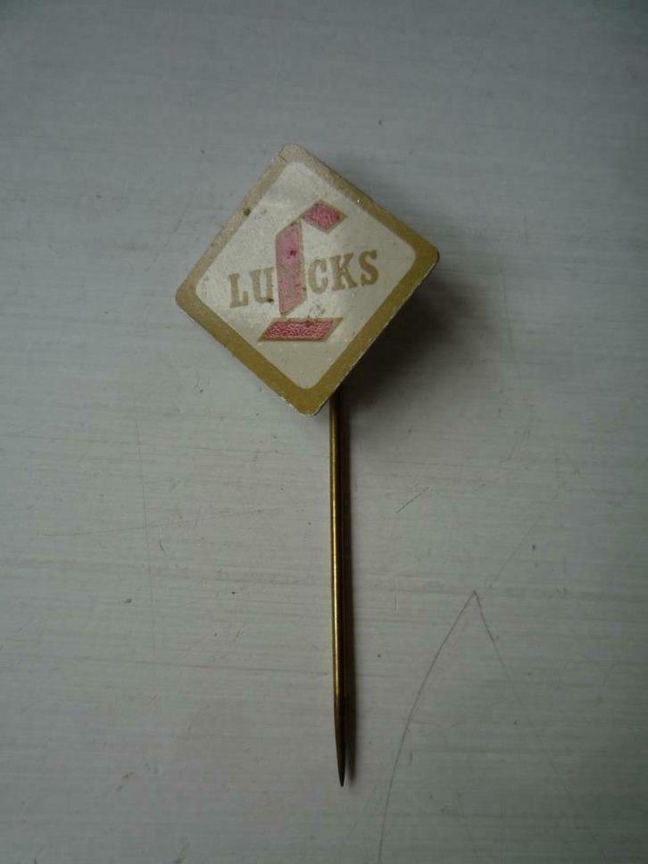 Luycks Specerijen Blikken Ruit Speldje Speld Blik, Verzamelen, Speldjes, Pins en Buttons, Gebruikt, Speldje of Pin, Merk, Ophalen of Verzenden