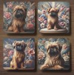 Brusselse Griffon Barok stijl onderzetters met houder, Ophalen of Verzenden, Zo goed als nieuw, Glas of Kopje