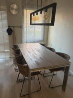 Xoon tafel 190x90 + zes stoelen + designerlamp COMPLEET, Huis en Inrichting, Tafels | Eettafels, Gebruikt, 200 cm of meer, Ophalen of Verzenden