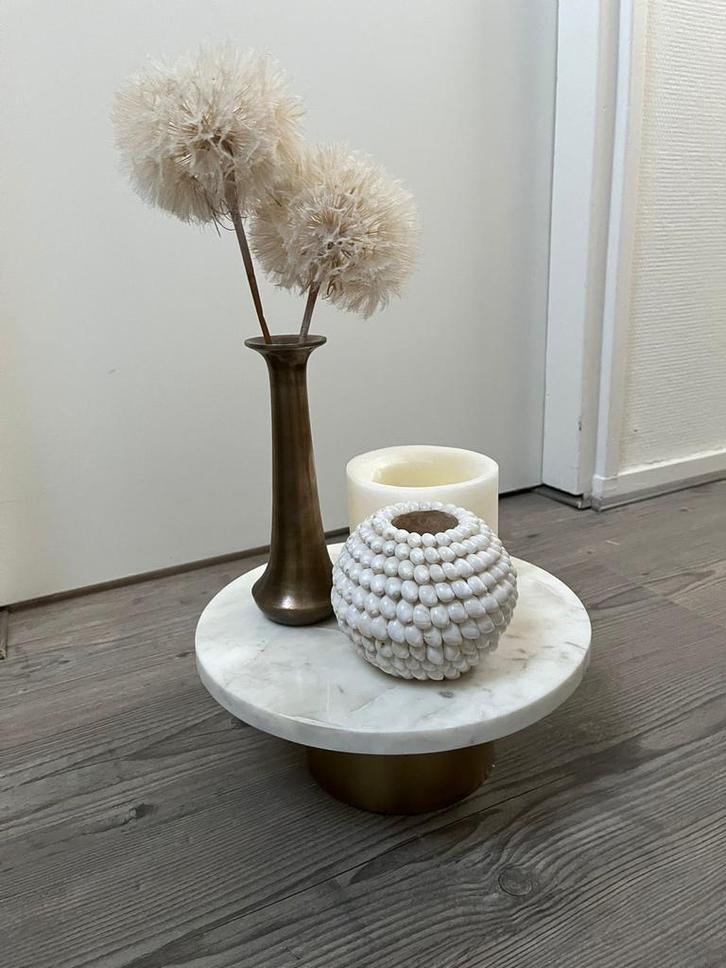 Decoratieve vaas met pluimen en kaars, Huis en Inrichting, Woonaccessoires | Vazen, Zo goed als nieuw, Ophalen