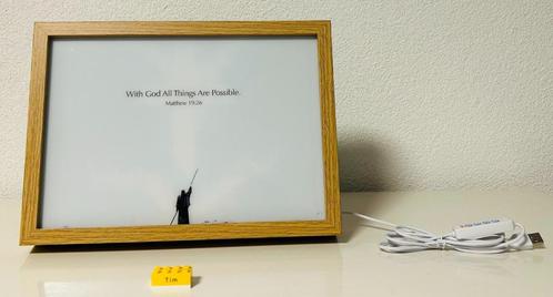 Lumin Works "With GOD all things are possible’’ Lamp, Huis en Inrichting, Lampen | Wandlampen, Zo goed als nieuw, Glas, Hout, Kunststof