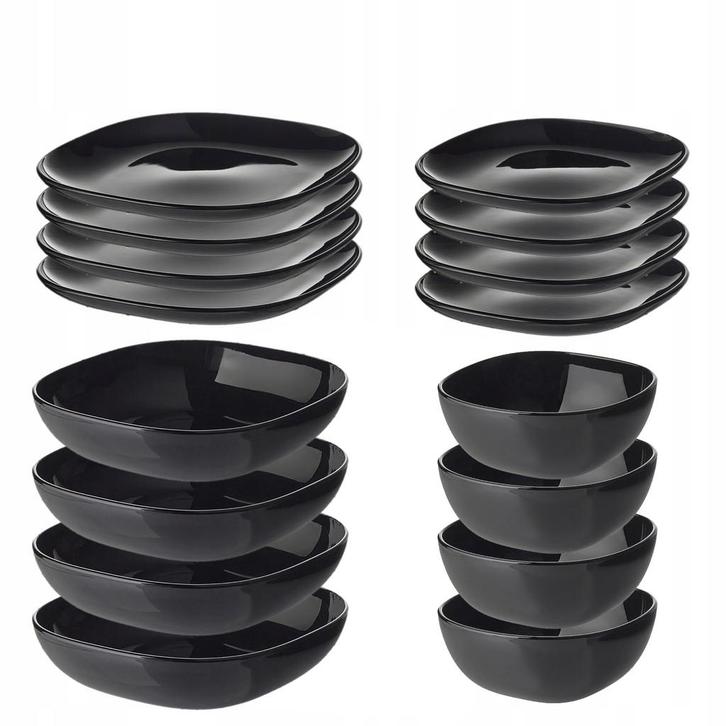 Ikea Backig Servies - Zwart, Huis en Inrichting, Keuken | Servies, Gebruikt, Bord(en), Overige stijlen, Ophalen