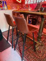 Goossens wonen bar krukken café leer bruin geen thonet, Ophalen, Zo goed als nieuw, Leer