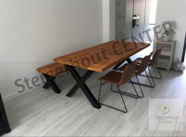 Industriele Eettafel Eetkamertafel Bureau Vergadertafel, Huis en Inrichting, Tafels | Eettafels, Nieuw, 200 cm of meer, Rechthoekig