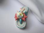 Broche badslipper met konijntje keramiek porselein, Verzenden, Zo goed als nieuw, Overige kleuren, Overige materialen