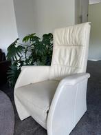Relax fauteuil leer crème wit lounge stoel, Huis en Inrichting, Fauteuils, Gebruikt, Leer, 75 tot 100 cm, Ophalen