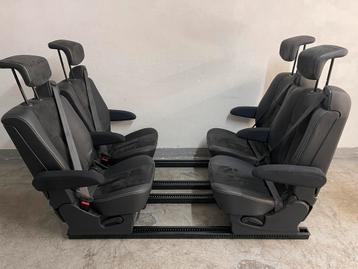 4 Stoelen/Zitbank met rails Oldtimer,Bus,Camper,Transporter. beschikbaar voor biedingen