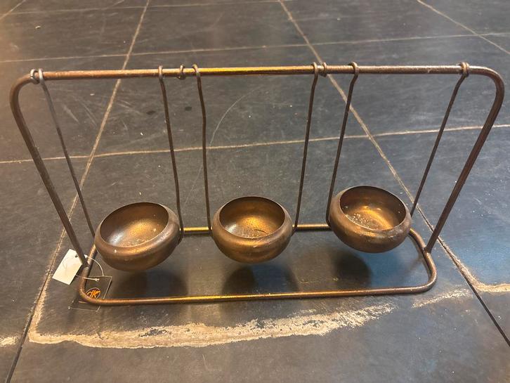 Gouden Waxinelichthouder - 3 stuks, Huis en Inrichting, Woonaccessoires | Kandelaars en Kaarsen, Nieuw, Kandelaar, Minder dan 25 cm