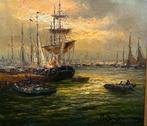 Zeer mooi groot maritiem schilderij. Peter Brouwer., Ophalen