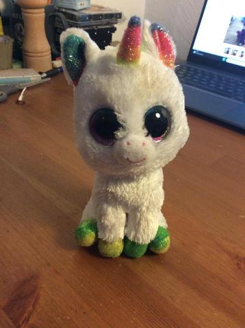 TY knuffel regenboog eenhoorn met glitterogen 15 cm hoog beschikbaar voor biedingen
