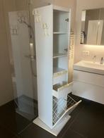 Draaibare badkamerkolomkast met spiegel en wasmand, Huis en Inrichting, Ophalen, Minder dan 50 cm, Gebruikt, Overige typen