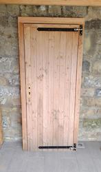 Douglas tuindeur schuurdeur met kozijn 90x200, Tuin en Terras, Ophalen, Gebruikt, Hout