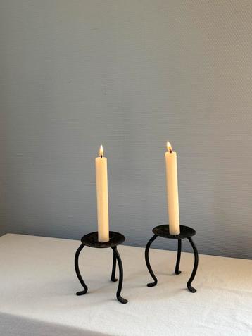 Vintage castiron set castiron kandelaars japandi  h11cm beschikbaar voor biedingen